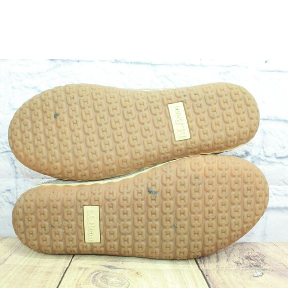 LL Bean Cement Suede Fleece Lined Cozy Mountain Moccasin Slippers Size 10 M - Picture 9 of 9